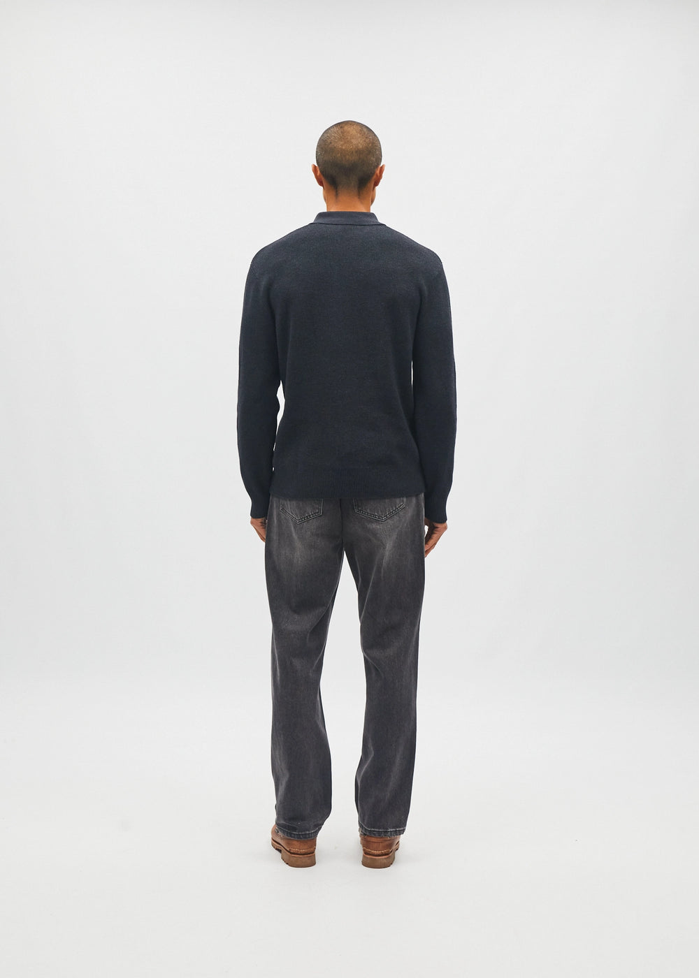 Jakob Knit Polo Charcoal Marl