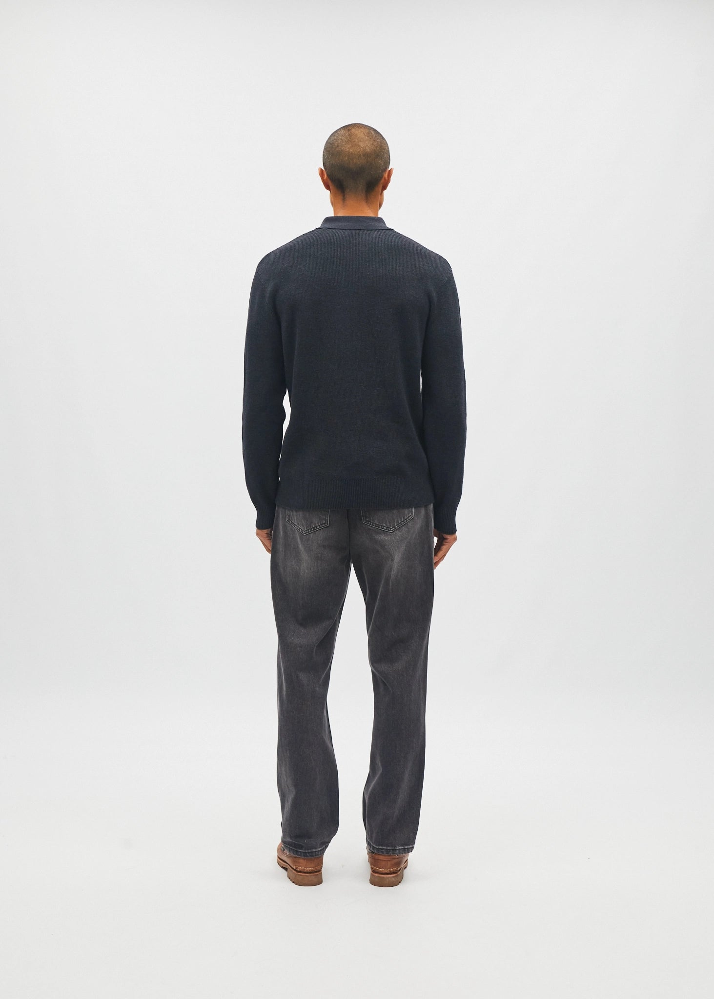 Jakob Knit Polo Charcoal Marl