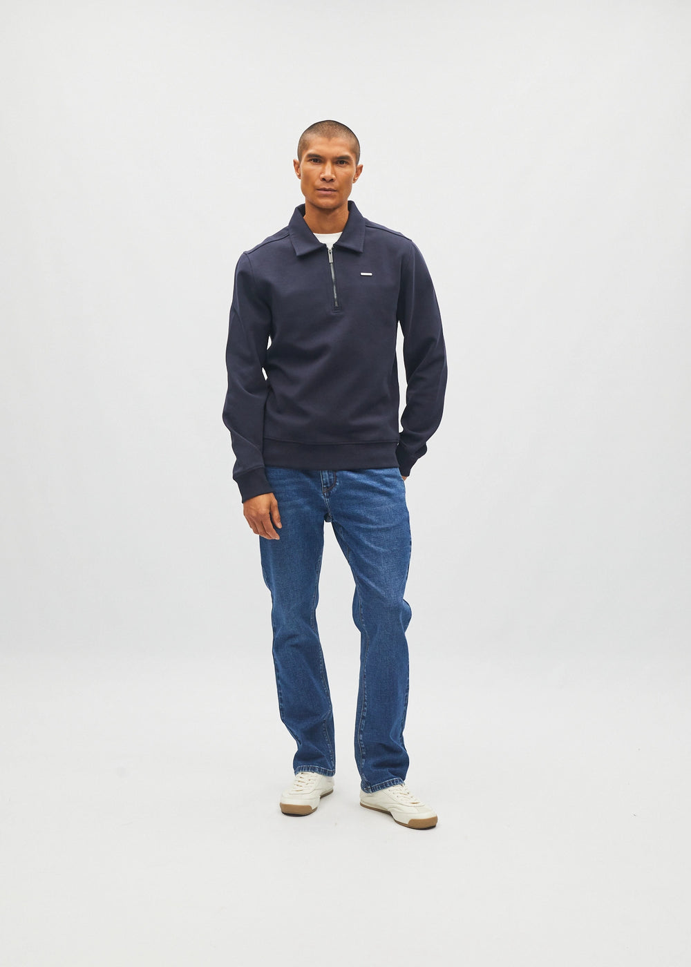 James Half Zip Metro Navy