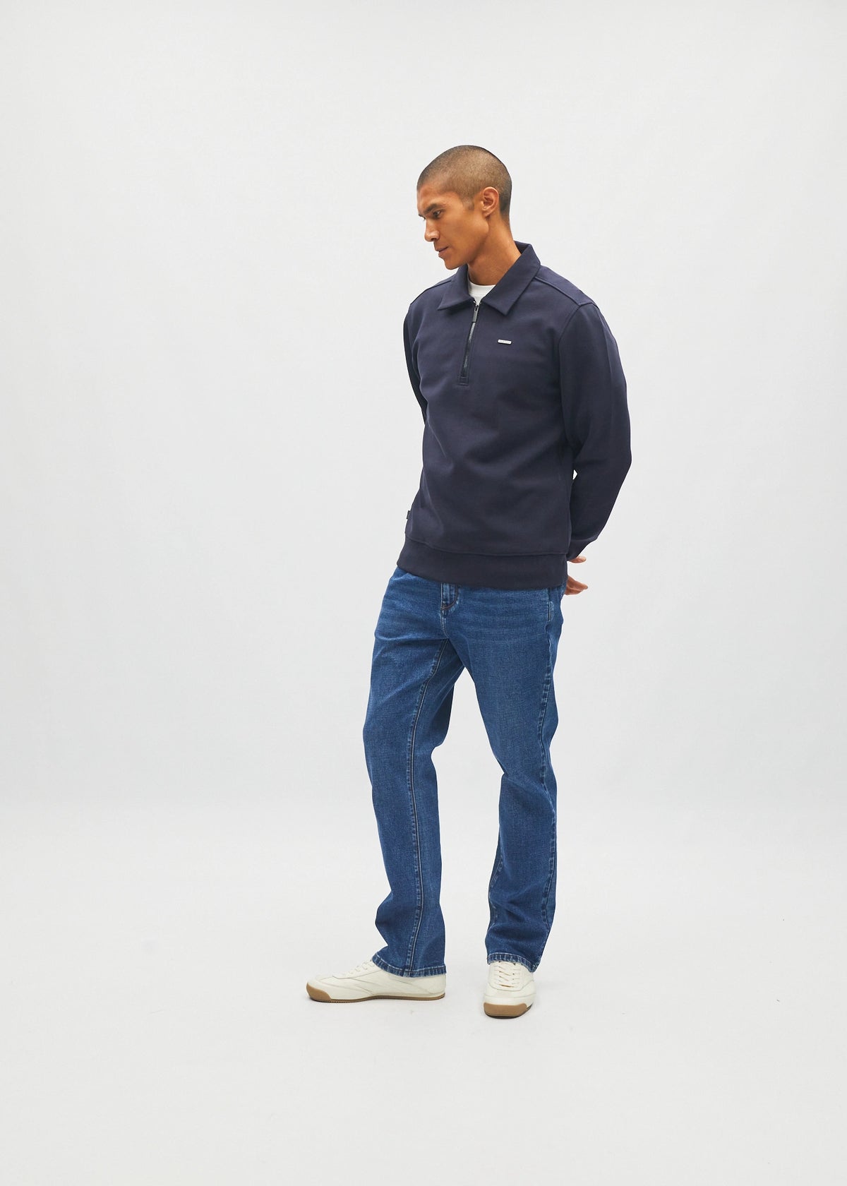 James Half Zip Metro Navy