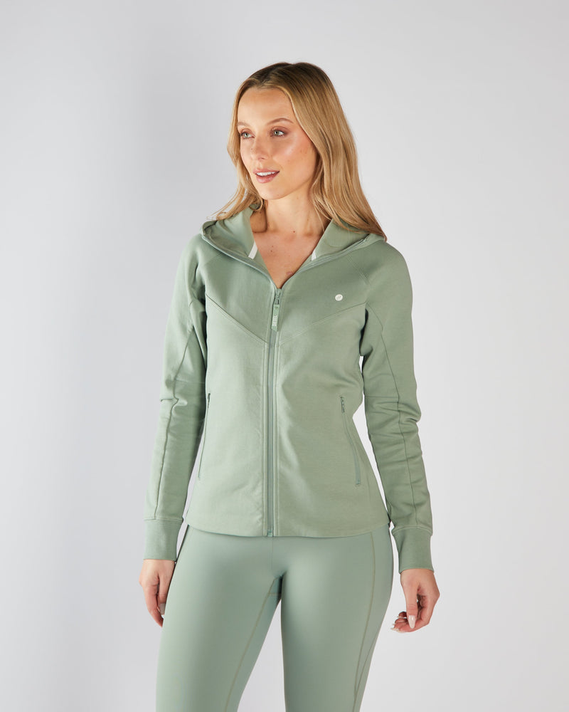 Kai Full Zip Hoody Moss Green