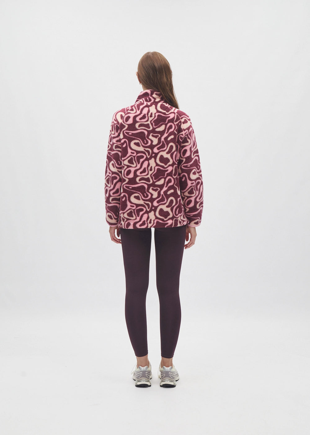Leilena Fleece Zipper Multi Deep Orchid