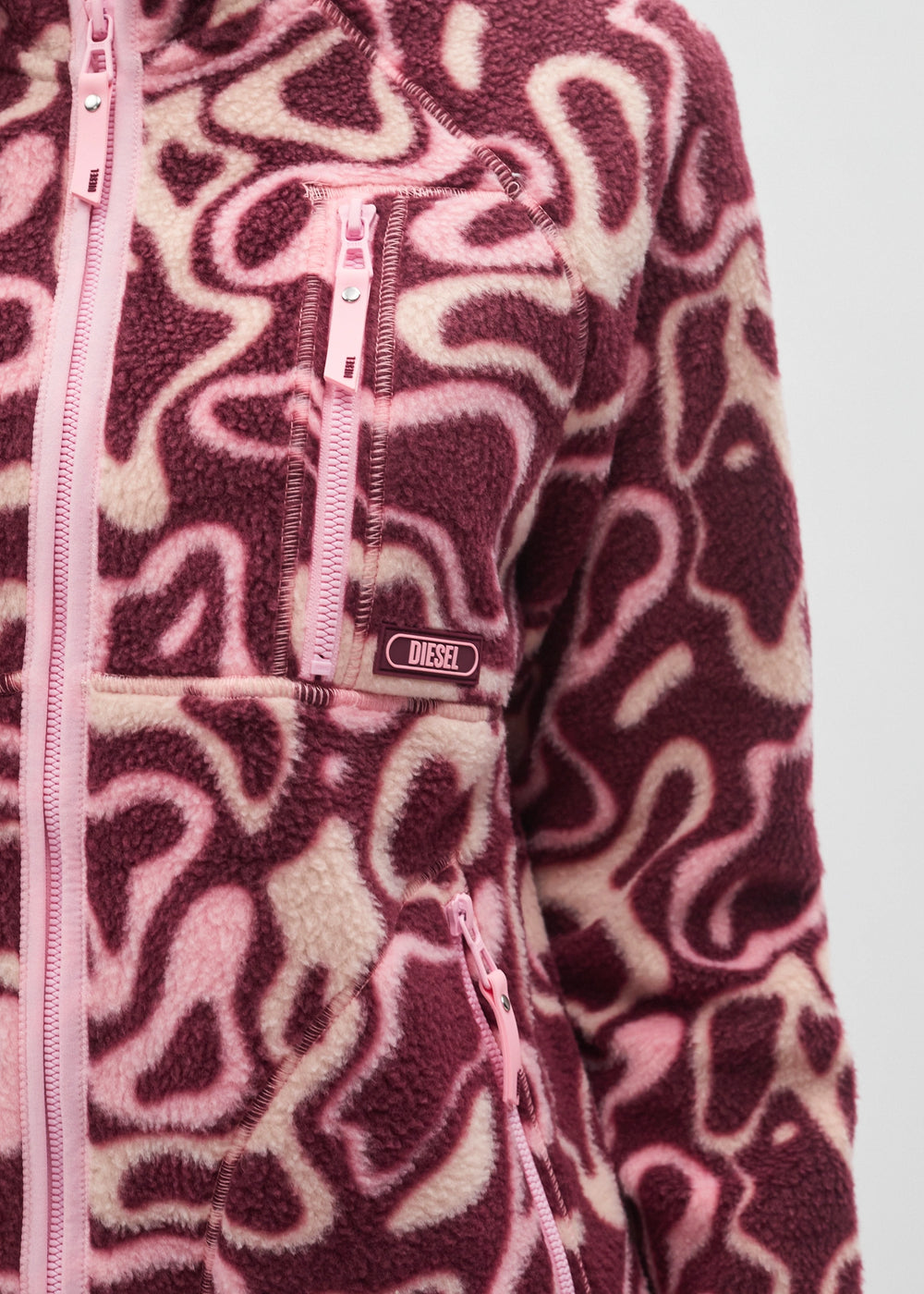 Leilena Fleece Zipper Multi Deep Orchid