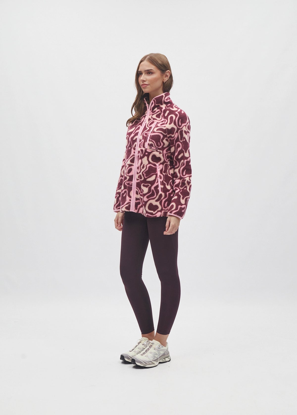 Leilena Fleece Zipper Multi Deep Orchid