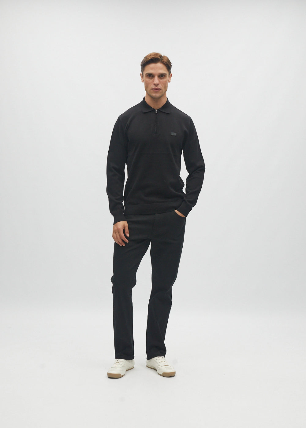 Dino Knit Polo Black Tar
