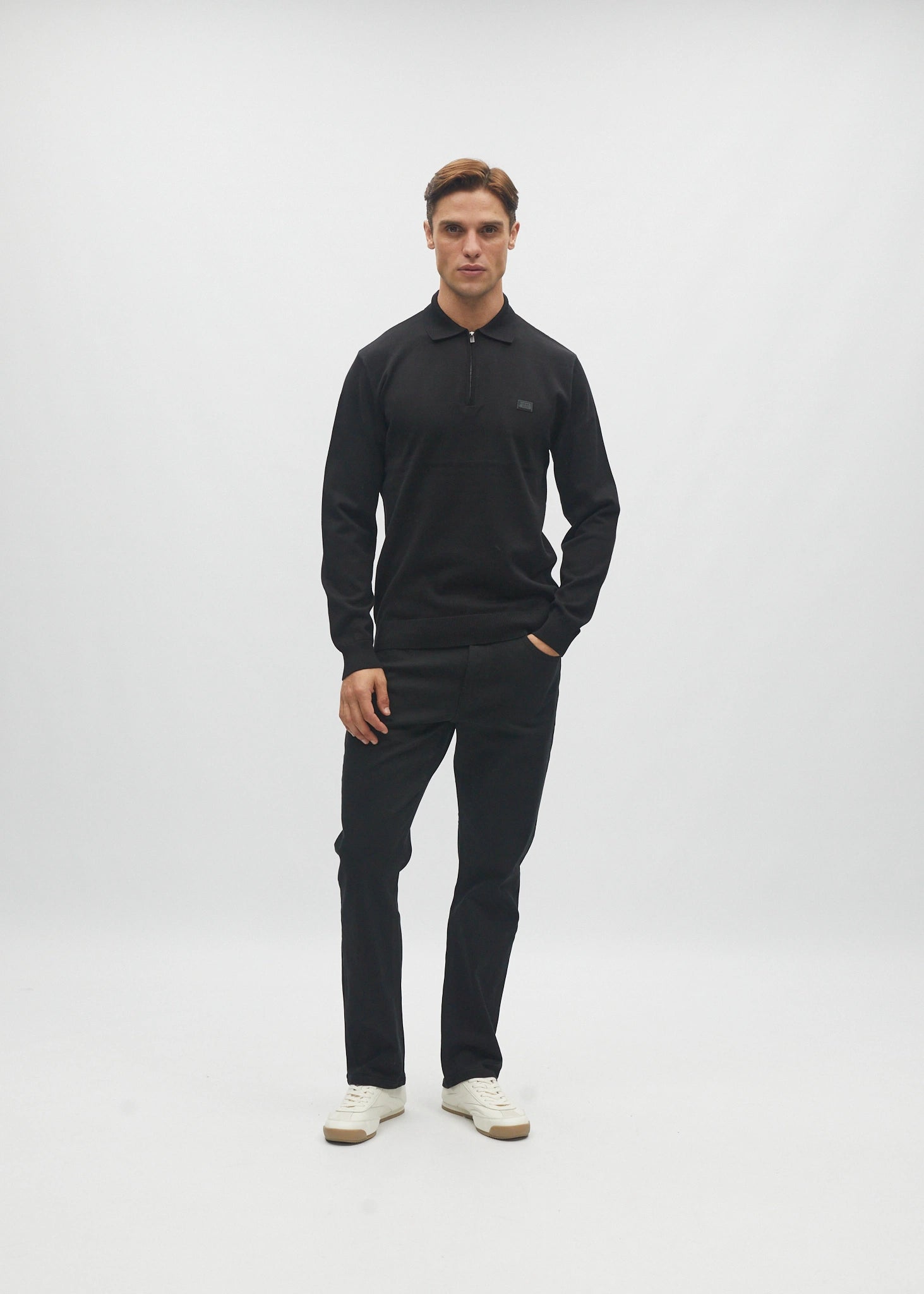 Dino Knit Polo Black Tar