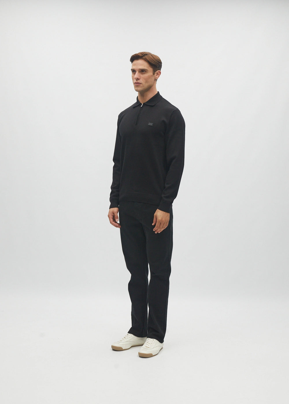 Dino Knit Polo Black Tar