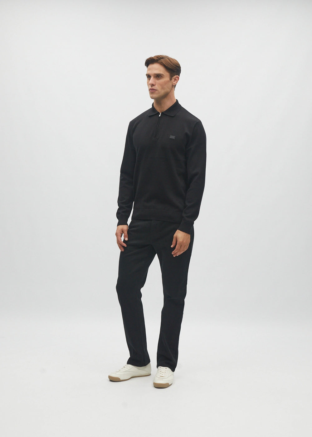 Dino Knit Polo Black Tar