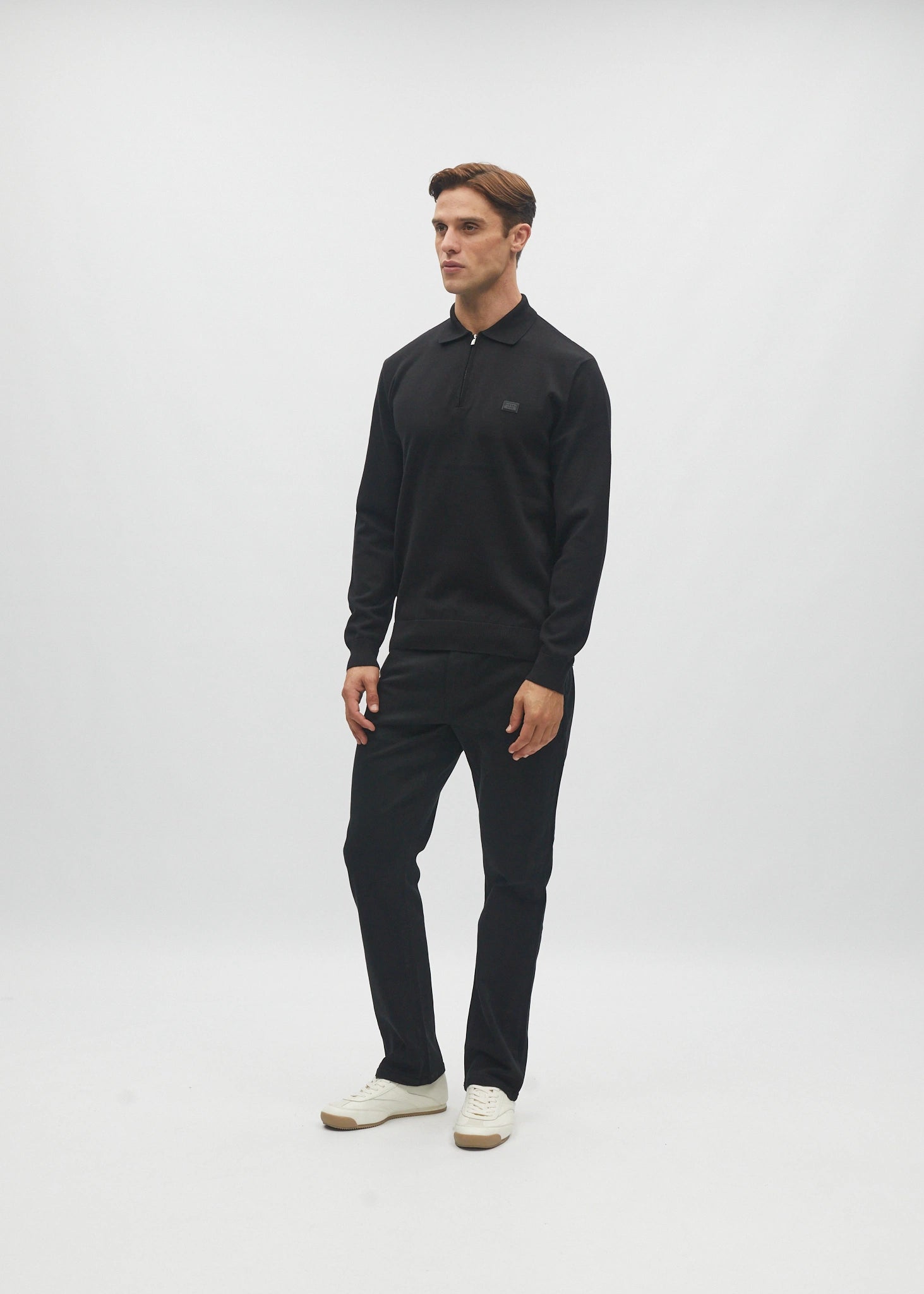 Dino Knit Polo Black Tar