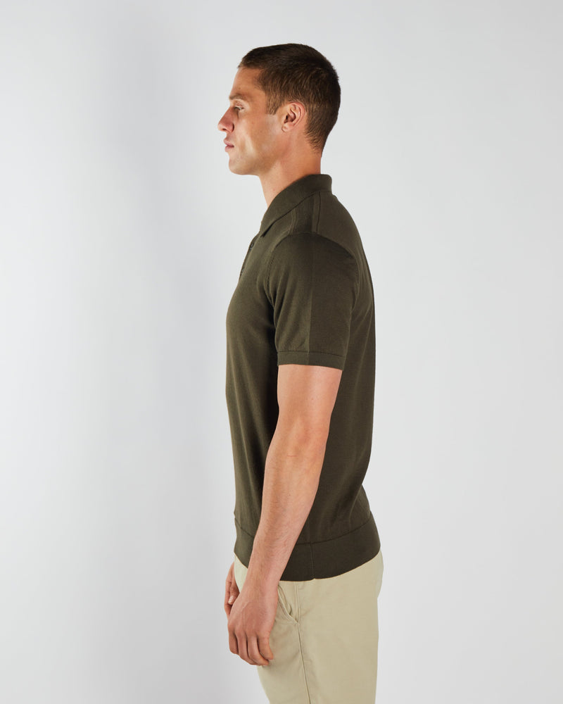 Ricardo Knitted Polo Monaco Green