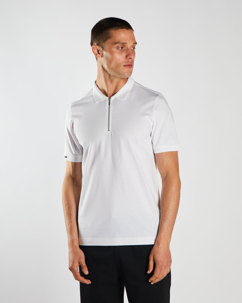 Rian Zip Polo Liberty White