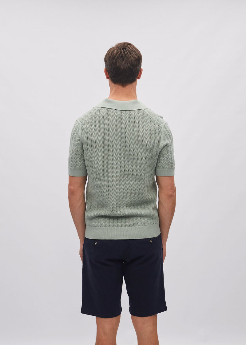 Sloan Knit Polo Tidal Green