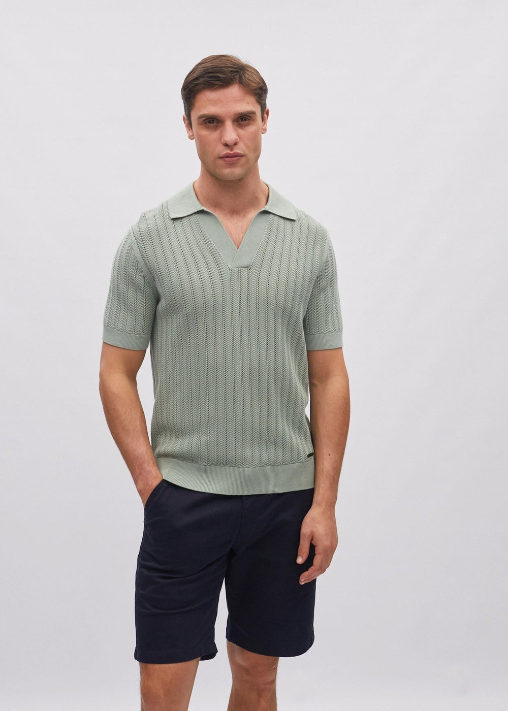 Sloan Knit Polo Tidal Green