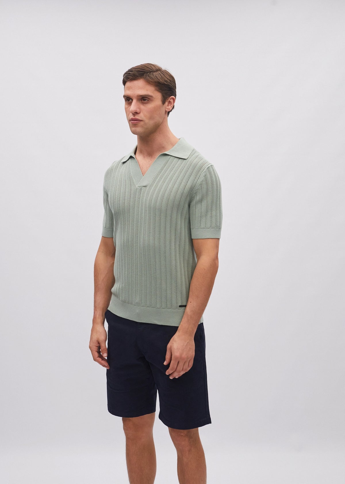 Sloan Knit Polo Tidal Green