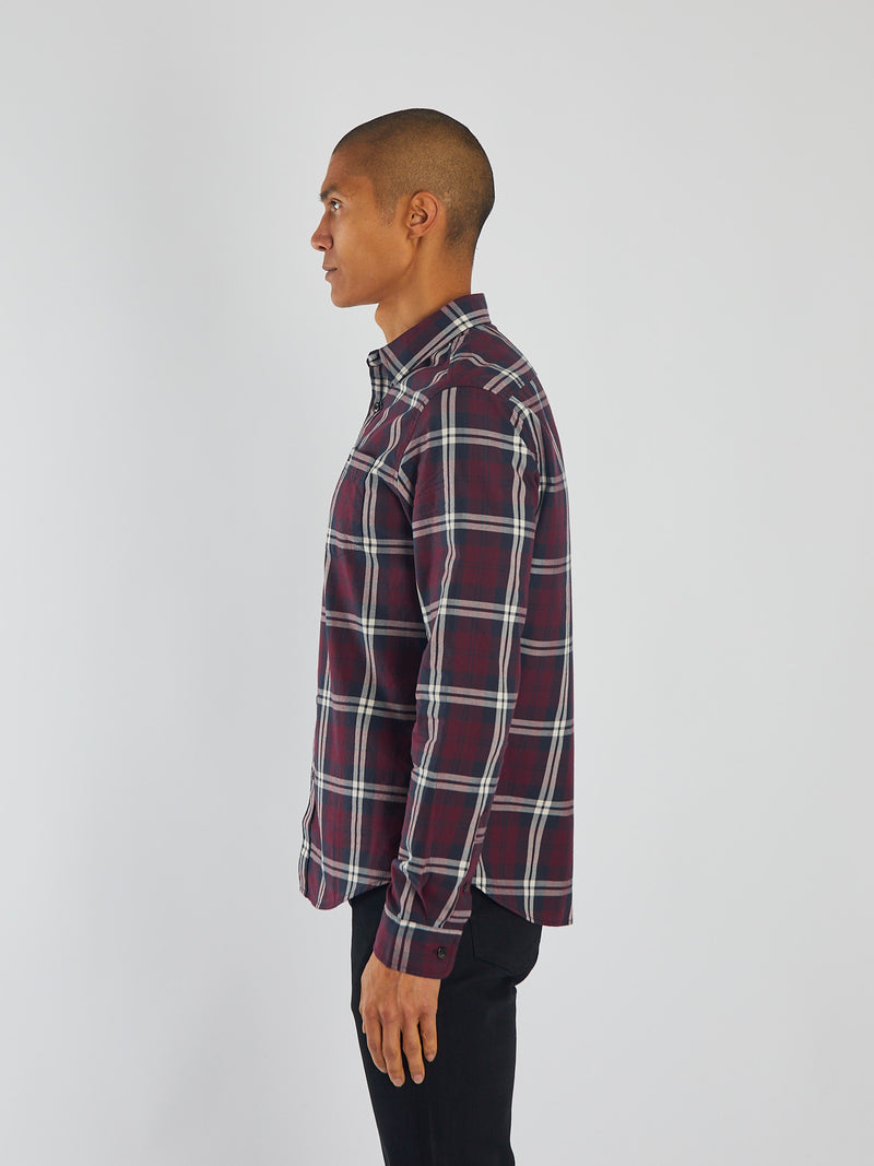 Talbot LS Shirt Wine Port Check