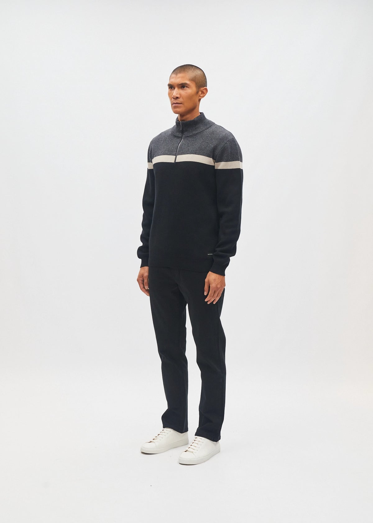 Tully Half Zip Charcoal Marl