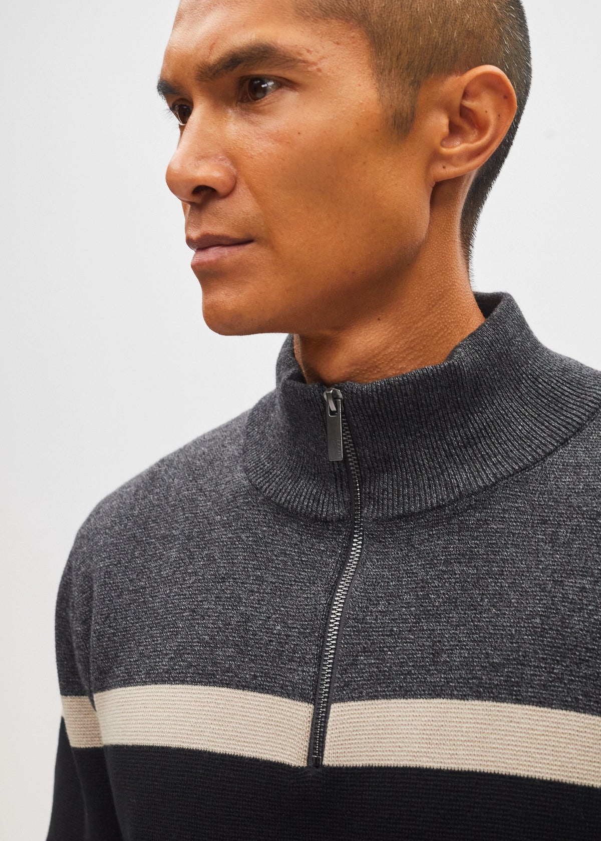 Tully Half Zip Charcoal Marl