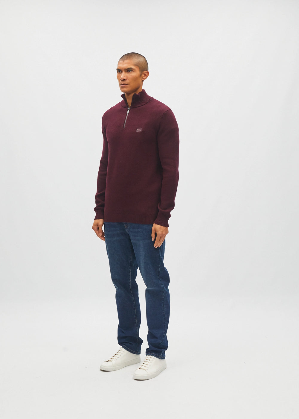 Twain Half Zip Deep Burgundy