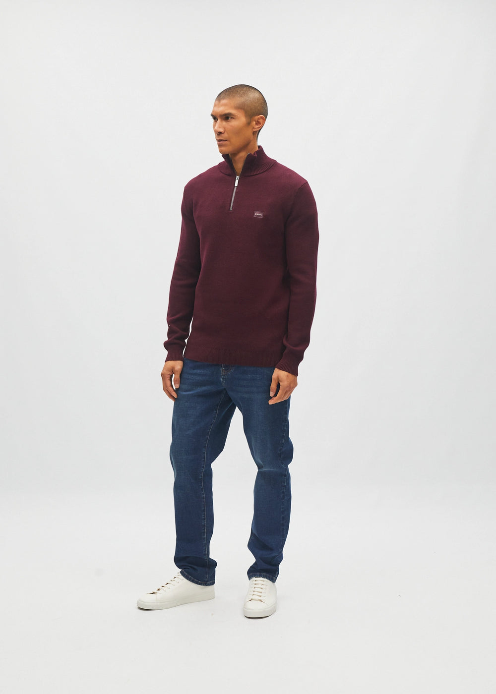 Twain Half Zip Deep Burgundy