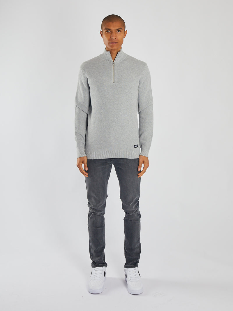 Twain Half Zip Grey Marl