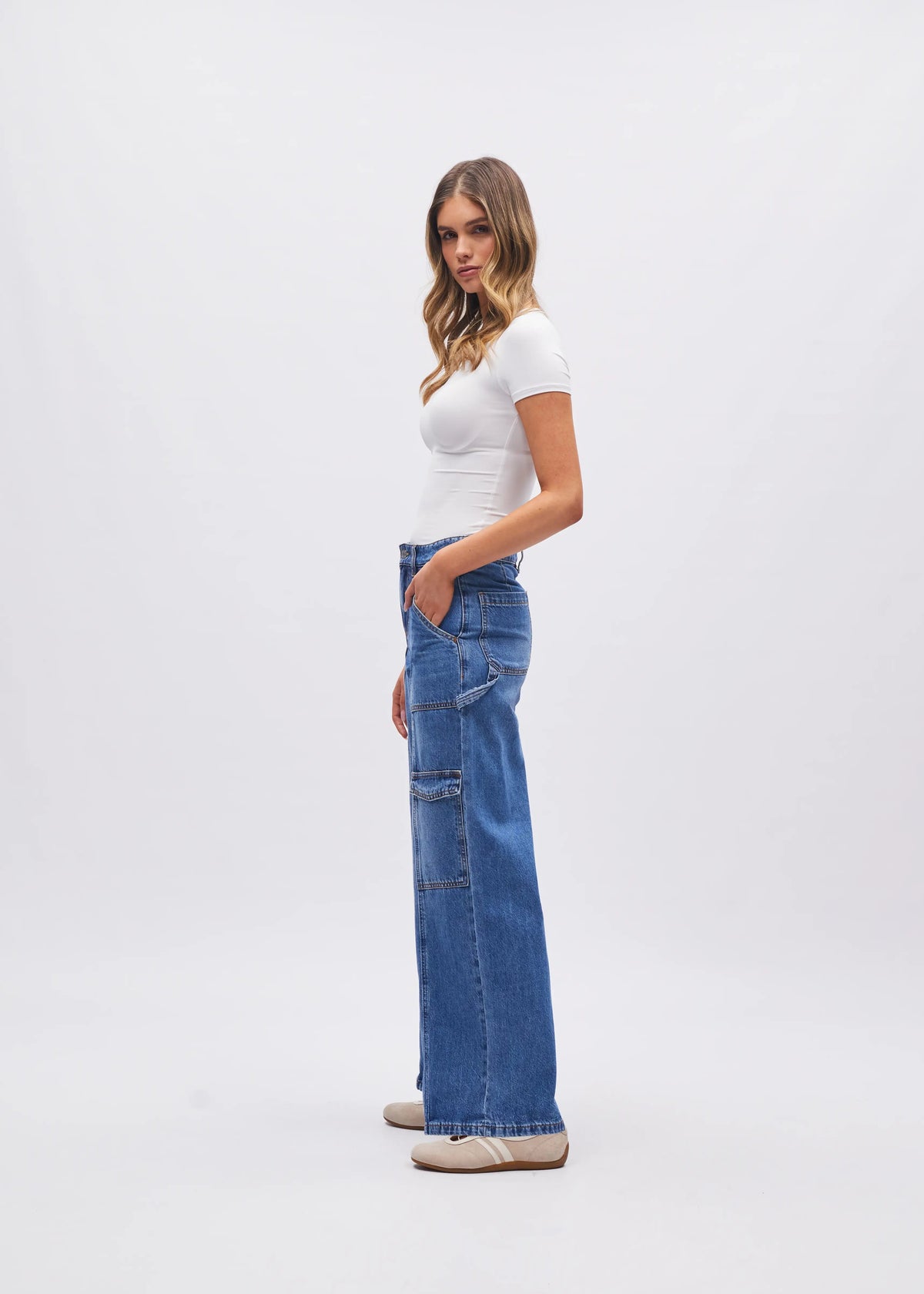 Veda Wide Leg Jean Medium Blue