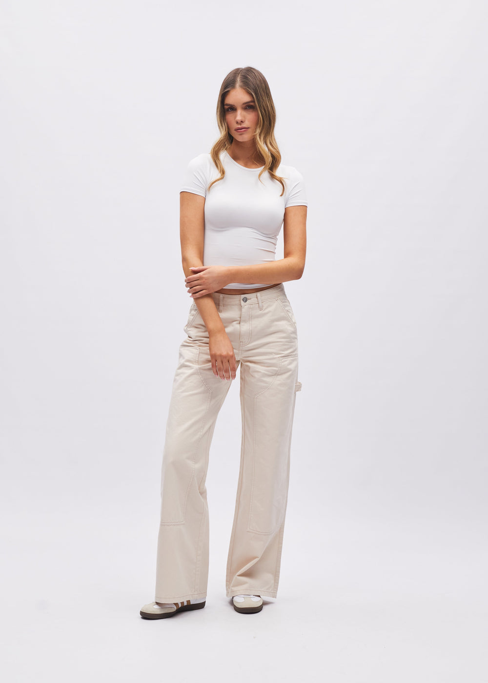 Beck Cargo Trouser Stone White