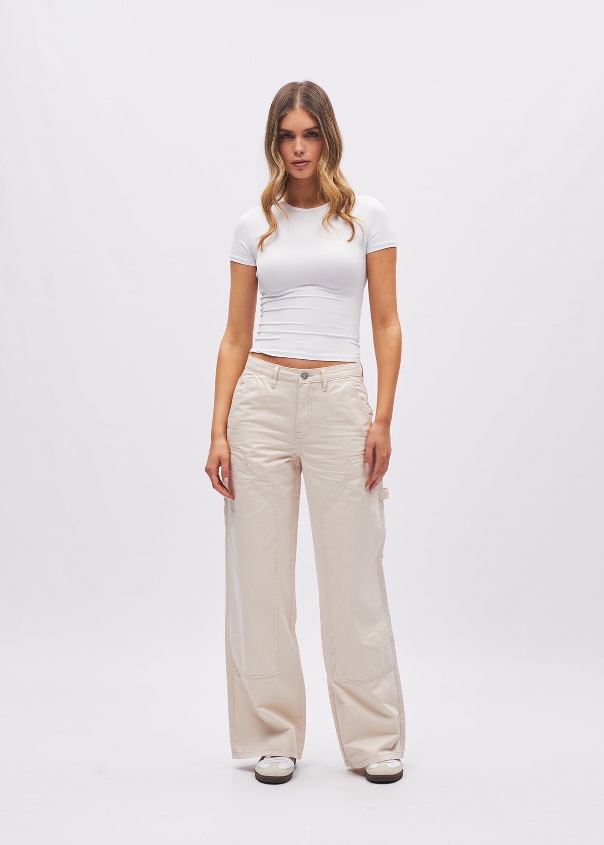 Beck Cargo Trouser Stone White