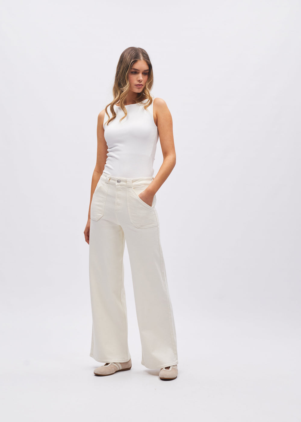 Sasha Wide Leg Cream