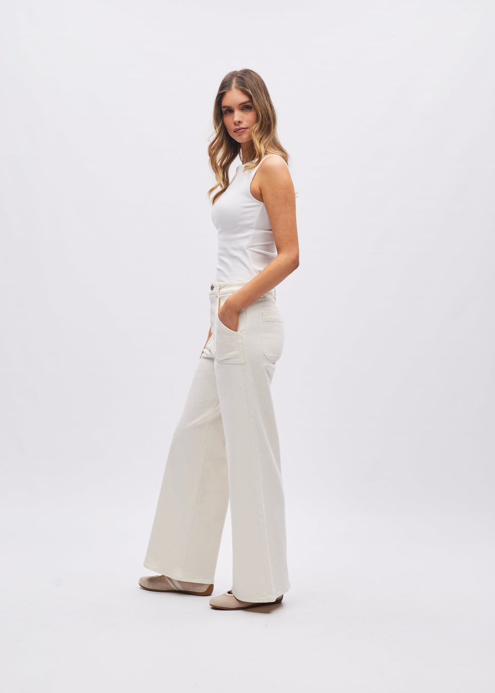 Sasha Wide Leg Cream
