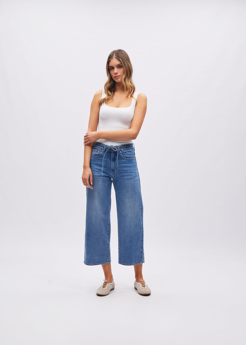 Zoey Wide Crop Medium Blue
