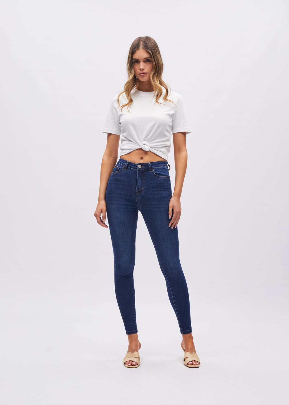 Jessica High Rise Skinny Blue Denim