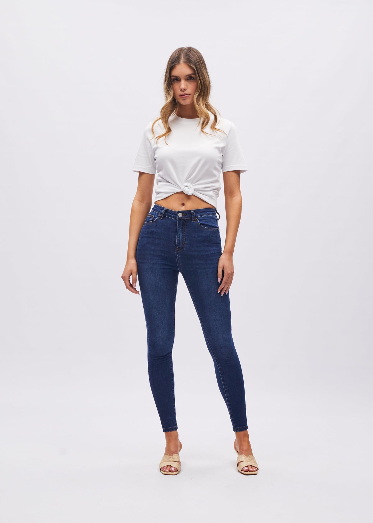 Jessica High Rise Skinny Blue Denim