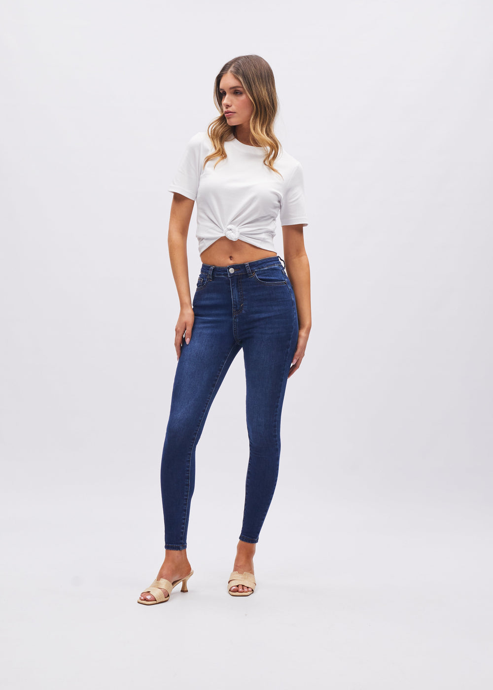Jessica High Rise Skinny Blue Denim