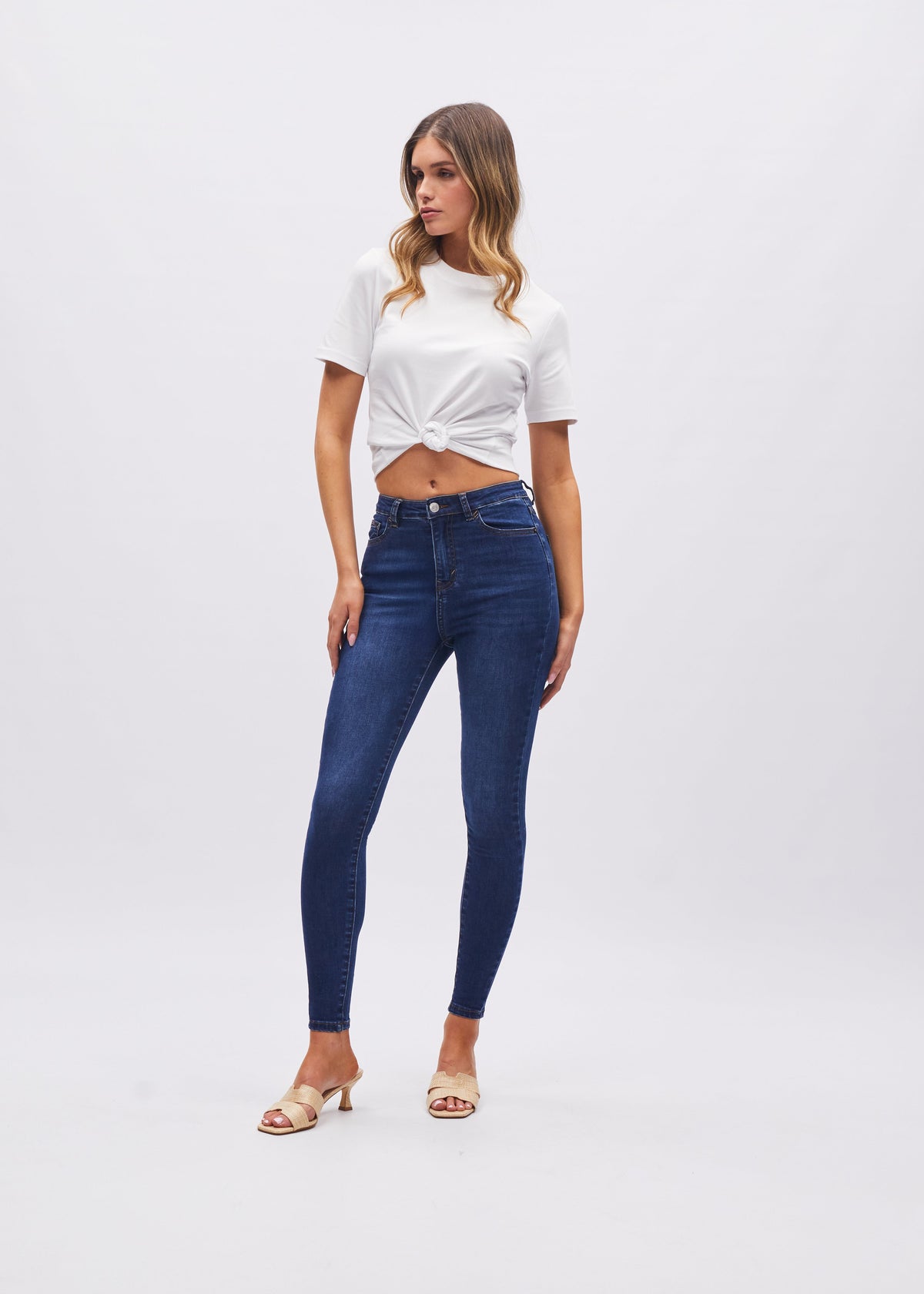 Jessica High Rise Skinny Blue Denim