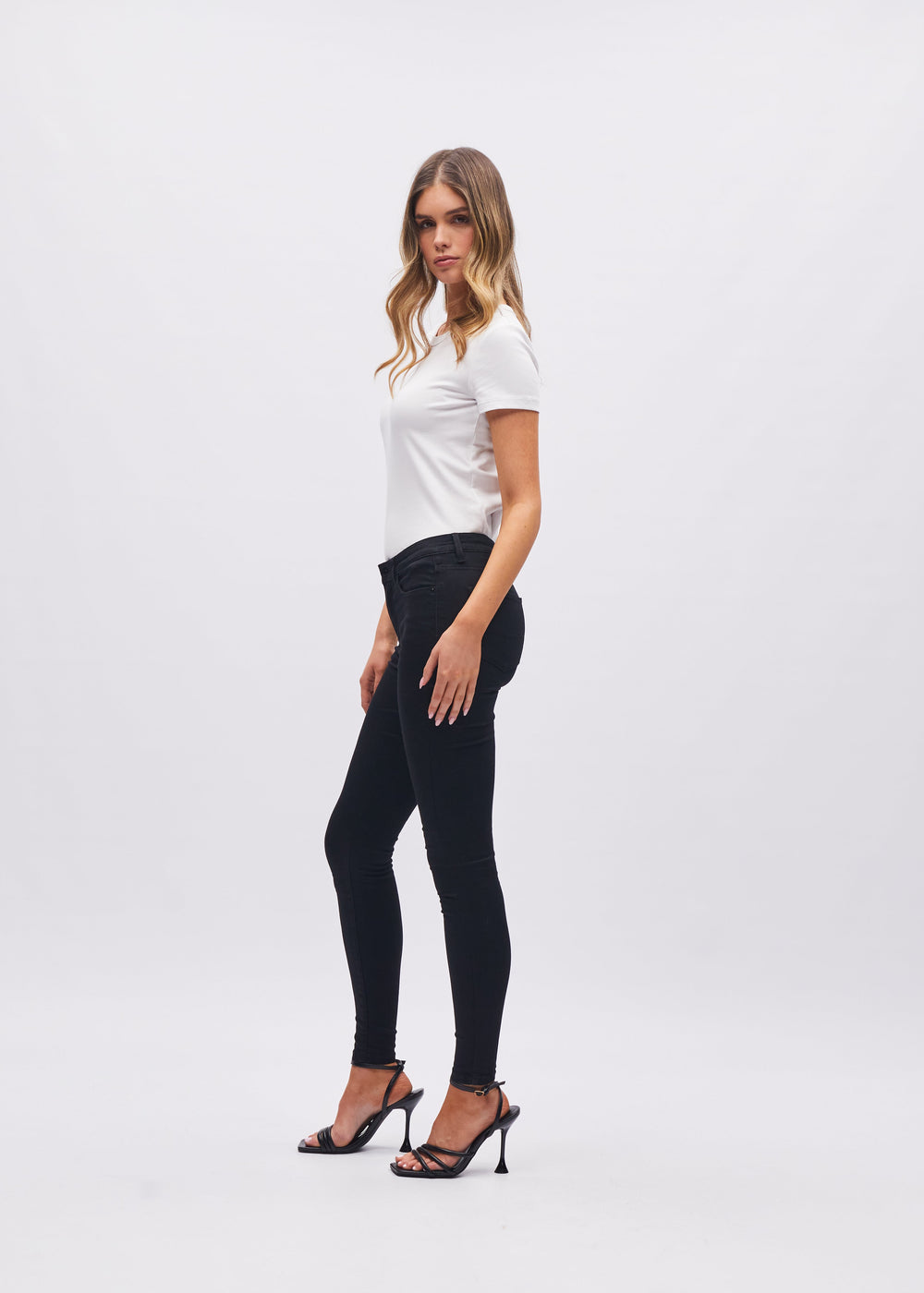 Kayla Mid Rise Skinny Black