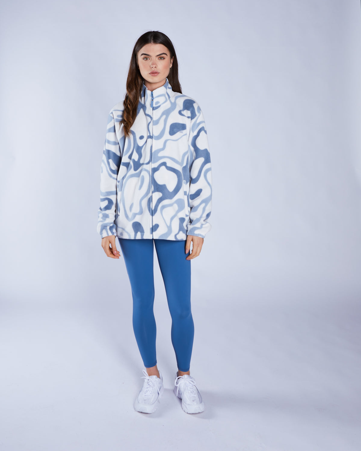 Whimsey Fleece Zipper Multi Blue