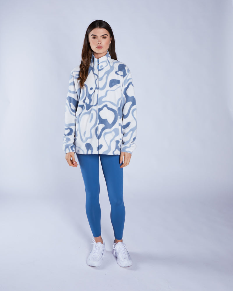 Whimsey Fleece Zipper Multi Blue