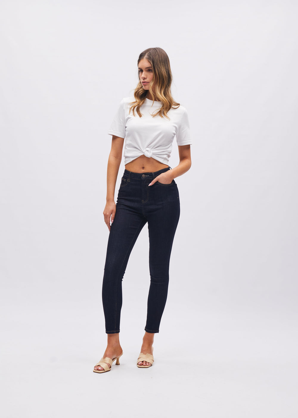 Jessica High Rise Skinny Blue Selvedge