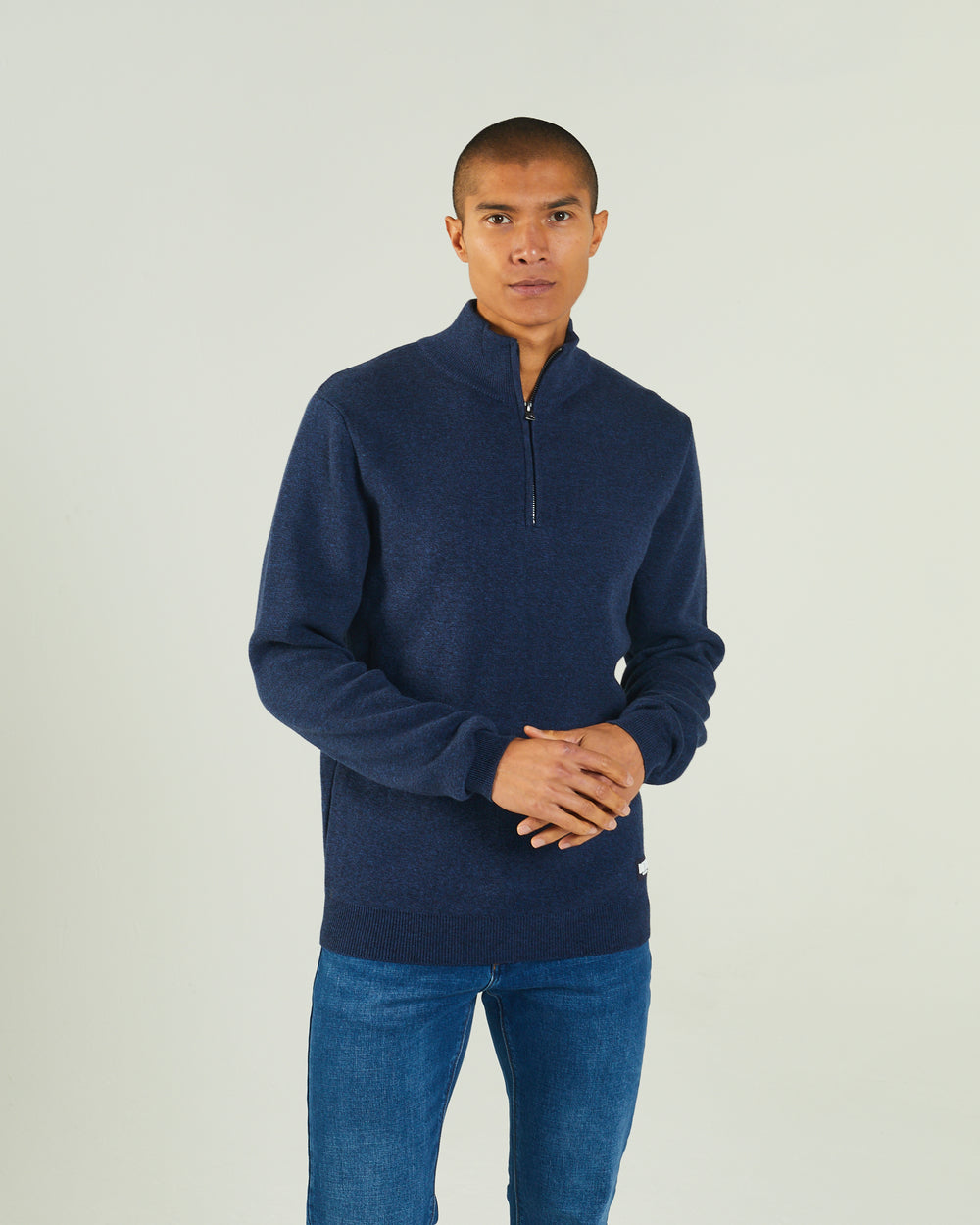 Colter Half Zip Space Blue Marl