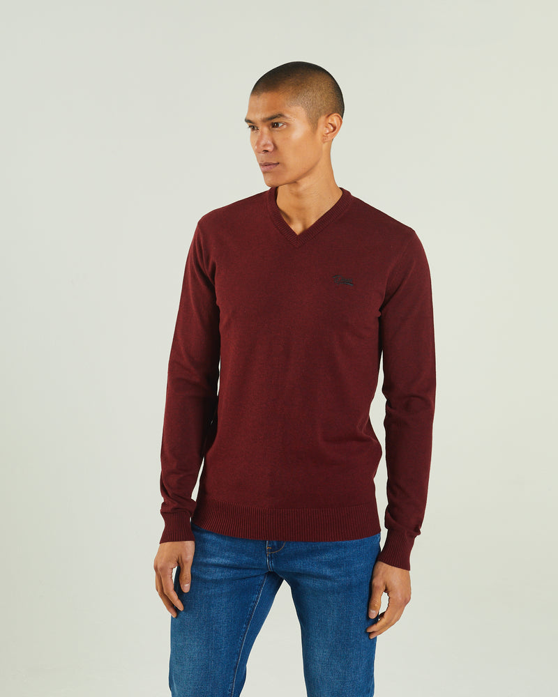 Tony V Neck Biking Red Melange