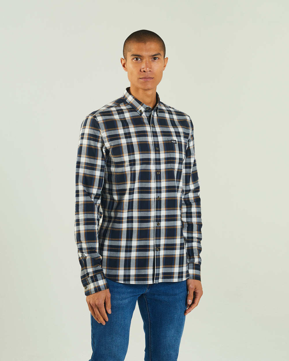 Booker LS Shirt Navy Check